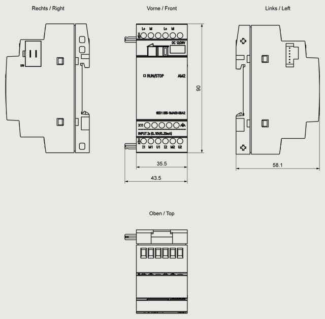 6ED1055-1MA00-0BA2 LOGO! AM2 EXPANSİON MODÜLE DC,2 AL,0-10 V O 0/4-20 - Görsel 2