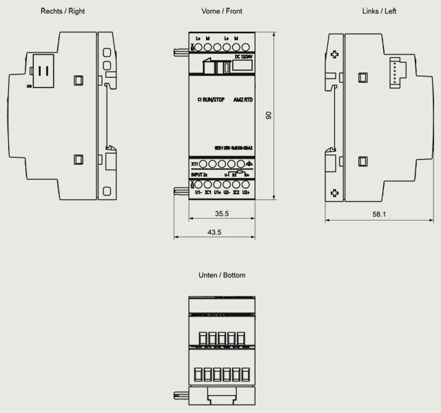 6ED1055-1MD00-0BA2 LOGO! AM2 RTD EXPAN MODULE - Görsel 2