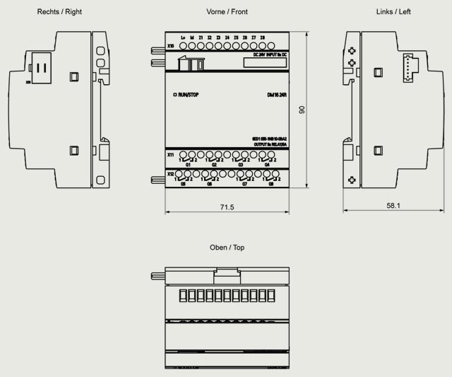 6ED1055-1NB10-0BA2 LOGO! DM16 24R DC/DC/RELAY 8DI/8DQ - Görsel 2