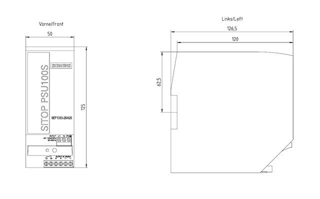 6EP1333-2BA20 SITOP PSU100S 24V DC / 5A 1AC - Görsel 2