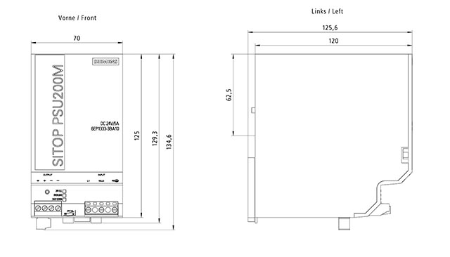6EP1333-3BA10 STOP PSU200M 24V DC / 5A 1AC - Görsel 2