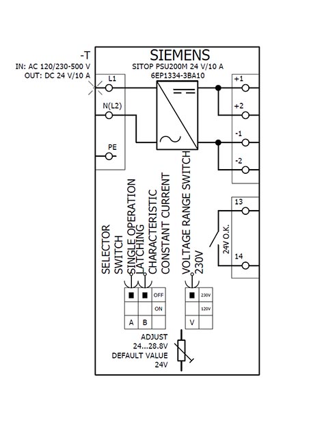 6EP1334-3BA10 SITOP PSU200M 24V DC / 10A 1AC - Görsel 4