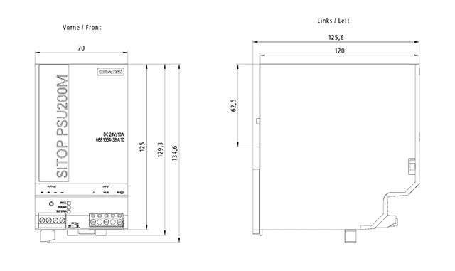 6EP1334-3BA10 SITOP PSU200M 24V DC / 10A 1AC - Görsel 2