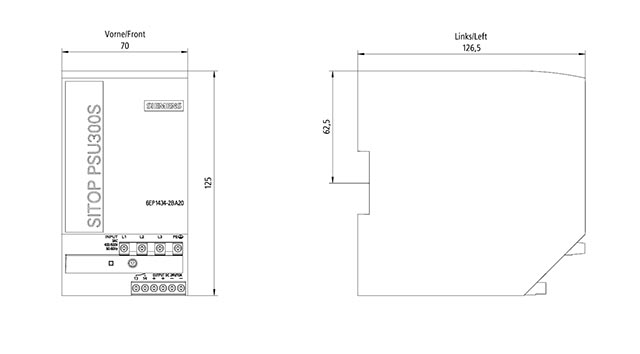 6EP1434-2BA20 SITOP PSU300S 24V DC / 10A 3AC - Görsel 2