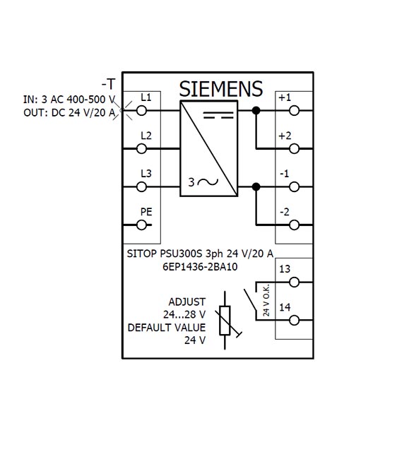 6EP1436-2BA10 SITOP PSU300S 24V DC / 20A 3AC - Görsel 4