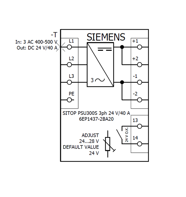 6EP1437-2BA20 SITOP PSU300S 24V DC / 40A 3AC - Görsel 4