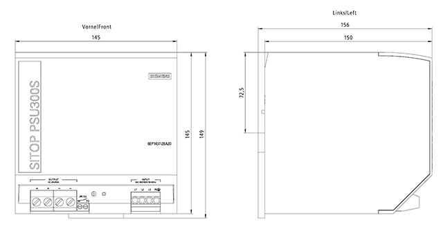6EP1437-2BA20 SITOP PSU300S 24V DC / 40A 3AC - Görsel 2