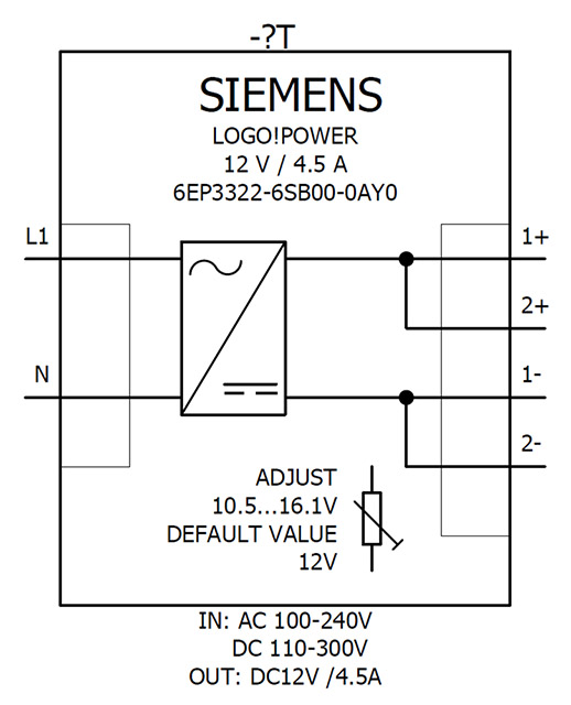 6EP3322-6SB00-0AY0 LOGO! POWER 12V DC / 4.5A 1AC - Görsel 4