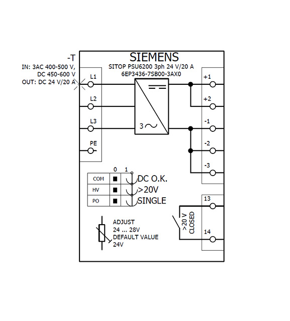 6EP3436-7SB00-3AX0 SITOP PSU6200 24V DC / 20A 3AC - Görsel 4