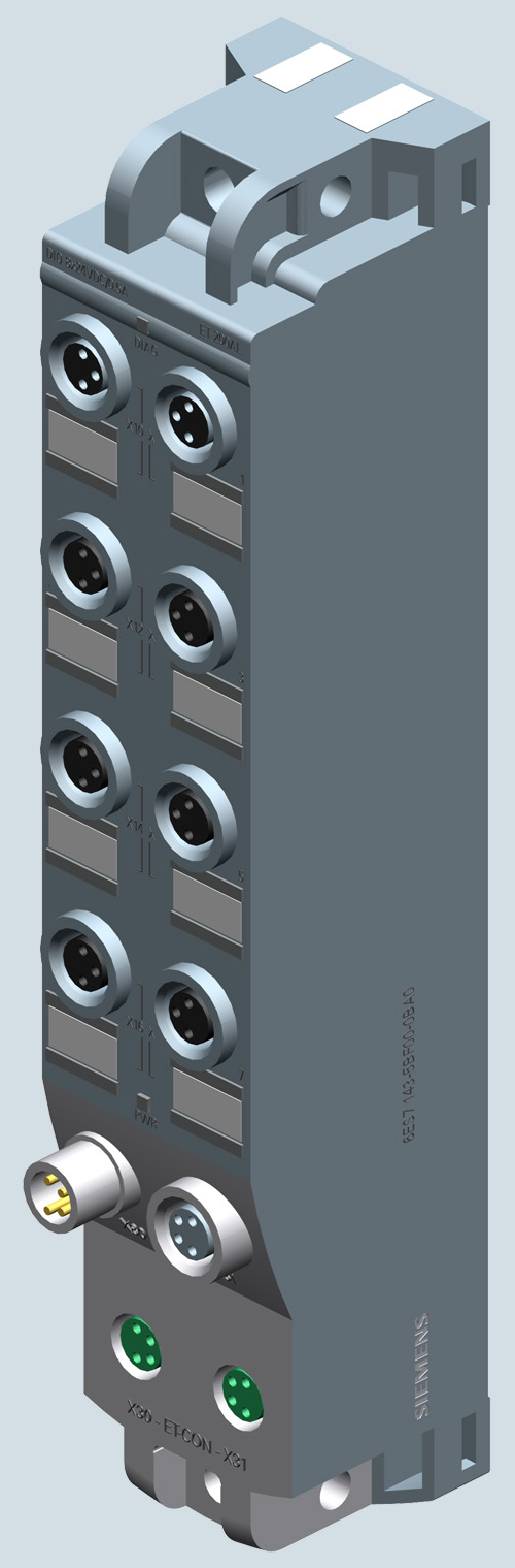 6ES7143-5BF00-0BA0 SIMATIC ET 200AL, DIQ 4+DQ 4x 24 V DC/0.5 A, 8XM8, Degree of protection IP67 - Görsel 3