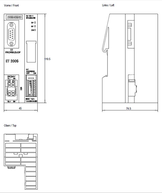 6ES7151-1AA06-0AB0 INTERFACE MODULE SIMATIC ET 200 S - Görsel 2