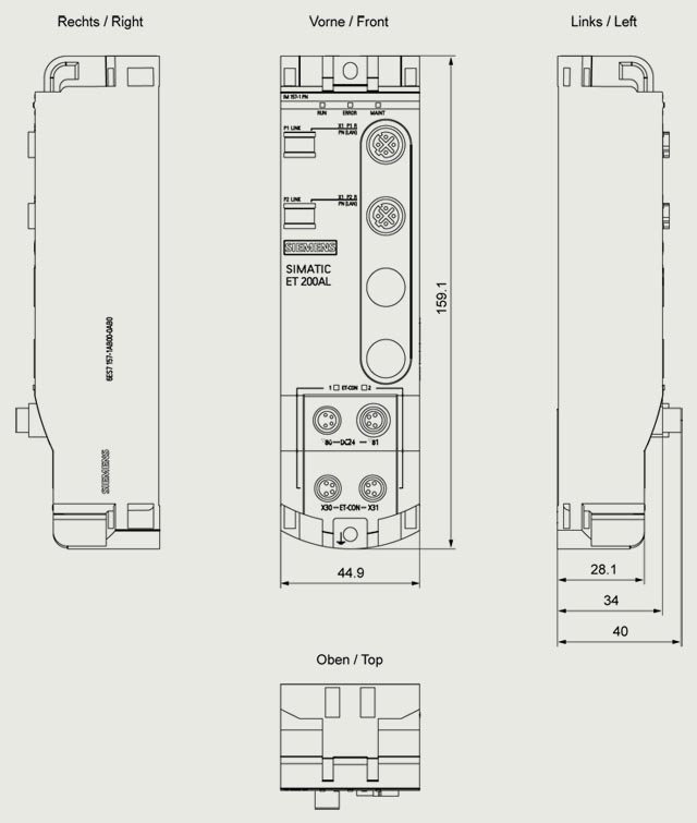 6ES7157-1AB00-0AB0 SIMATIC ET 20AL PROFINET İNTERFACE MODULE IM 157-1 PN - Görsel 2