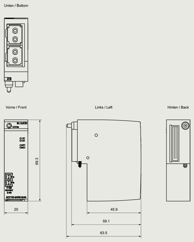 6ES7193-6AP00-0AA0 ET 200SP, BUSADAPTER BA 2XSCRJ, 2 SCRJ FO - Görsel 2