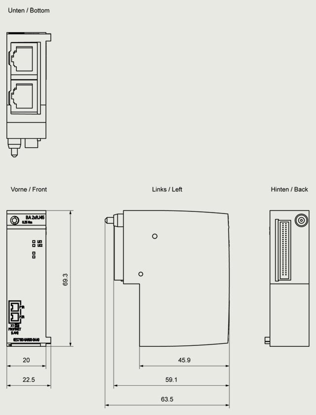 6ES7193-6AR00-0AA0 ET 200SP BA 2xRJ45 - Görsel 2