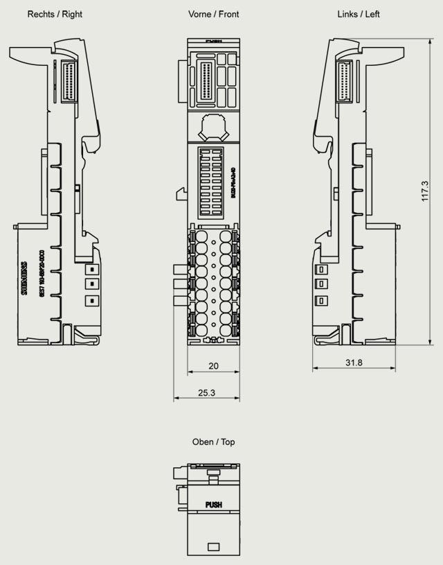 6ES7193-6BP20-0DC0 ET 200SP BU20-P6+A2+4D - Görsel 2