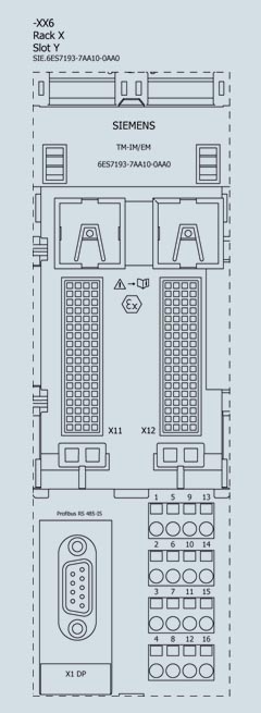 6ES7193-7AA10-0AA0 SIMATIC, terminal module TM-IM/EM60C for ET200iSP, for holding the IM152-1 and an electronic module, spring-loaded terminals, i - Görsel 4
