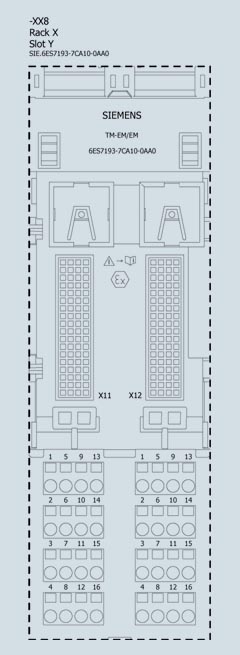 6ES7193-7CA10-0AA0 SIMATIC, terminal module TM-EM/EM60C for ET200iSP, for holding two electronic modules, spring-loaded terminals, Ex eb [ia Ga/ib - Görsel 4
