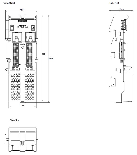6ES7193-7CA10-0AA0 SIMATIC, terminal module TM-EM/EM60C for ET200iSP, for holding two electronic modules, spring-loaded terminals, Ex eb [ia Ga/ib - Görsel 2