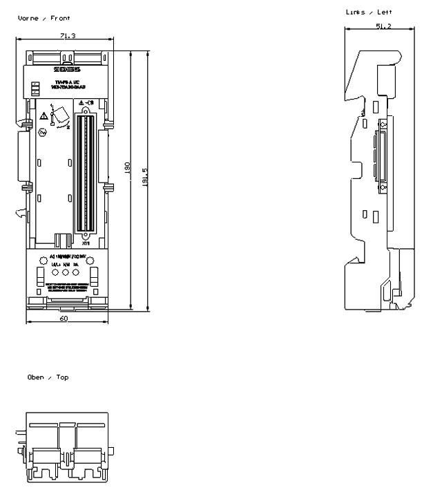 6ES7193-7DA20-0AA0 SIMATIC, terminal module TM-PS-A standard for ET200iSP, for holding the power supply module 120/230 V AC and 24 V DC, Ex eb [ia - Görsel 2