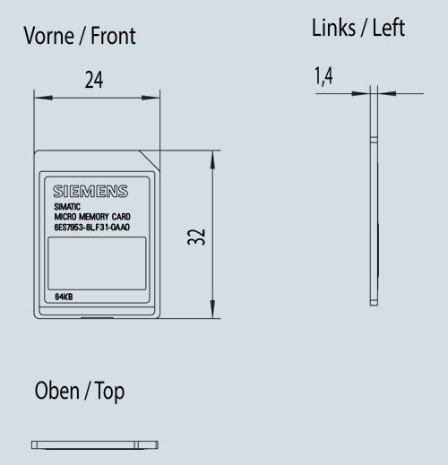 6ES7953-8LF31-0AA0 S7-300 MEMORY CARD 64 KB - Görsel 2