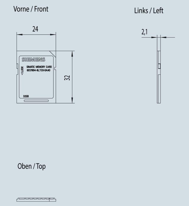 6ES7954-8LT03-0AA0 SIMATIC S7, memory cards for S7-1x 00 CPU, 3, 3V Flash, 32 GB - Görsel 2