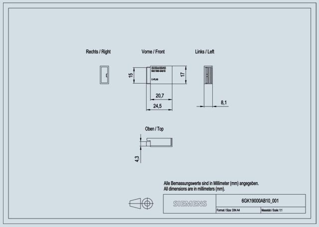 6GK1900-0AB10 C-PLUG REMOVABLE DATA STORAGE - Görsel 2