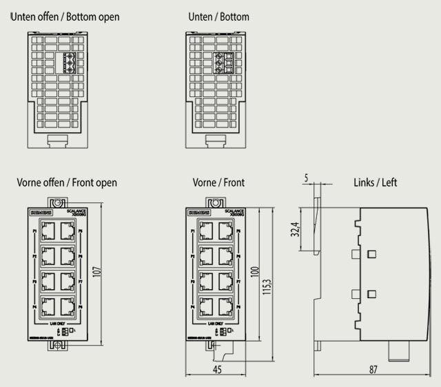 6GK5008-0GA10-1AB2 SIEM SCALANCE XB008G - Görsel 2