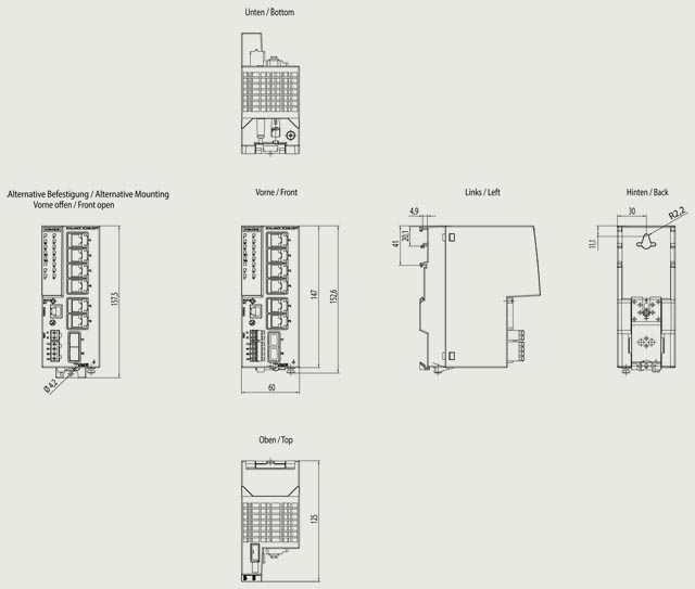 6GK5206-2BS00-2AC2 SCALANCE XC206-2SFP manageable Layer 2 IE switch; IEC 62443-4-2 certified; 6x 10/100 MBit/s RJ45 ports; 2x 100/1000 Mbit/s SFP; - Görsel 2