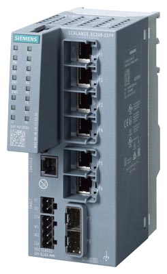 6GK5206-2BS00-2AC2 SCALANCE XC206-2SFP manageable Layer 2 IE switch; IEC 62443-4-2 certified; 6x 10/100 MBit/s RJ45 ports; 2x 100/1000 Mbit/s SFP;