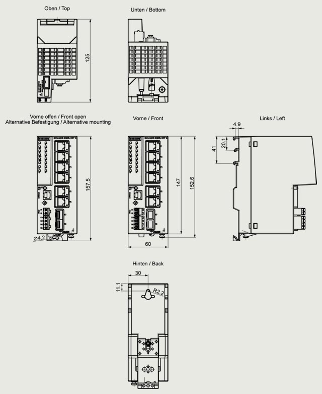 6GK5206-2GS00-2AC2 SCALANCE XC206-2SFP G manageable Layer 2 IE switch; IEC 62443-4-2 certified; 6x 10/100/1000 Mbps RJ45 ports; 2x 1000 Mbps SFP; - Görsel 2