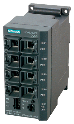 6GK5208-0BA10-2AA3 SCALANCE X208, MANAGED IE SWITCH, 8X 10/100 MBIT/S RJ45 PORTS