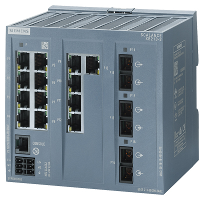 6GK5213-3BD00-2AB2 SCALANCE XB213-3 managed Layer 2 IE switch 13x 10/100 Mbit/s RJ45 ports, 3x MM FO SC-port 1x console port, diagnostics LED, red