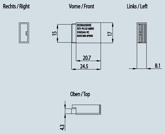 6GK5908-0PB00 KEY-PLUG SINEMA RC, REMOVABLE DATA STORAGE MEDİUM FOR ENABLİNG OF THE CONNECTİON TO SINEMA REMOTE CONNECT FOR S615 AND SCALANCE - Görsel 2