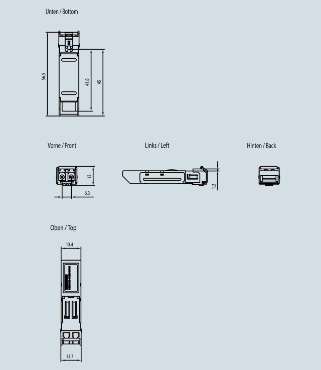 6GK5992-1AG00-8AA0 SCALANCE X ACCESSORY; PLUG-IN TRANSCEIVER SFP992-1+; 1X 1000 MBIT/S LC PORT, OPTICAL; MULTIMODE OPTICAL UP TO MAX. 2000 M. - Görsel 2