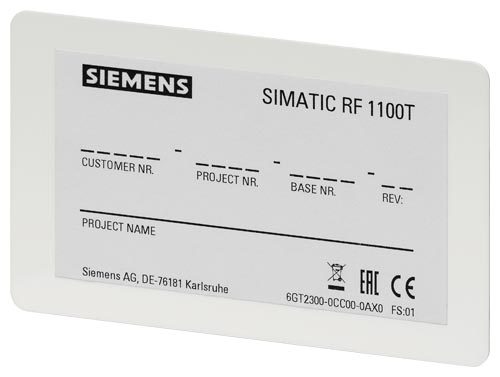 6GT2300-0CC00-0AX0 SIMATIC RF1000, Transponder RF1100T for the configuration of all RF1000 reader; MIFARE DESFire EV2 IP67, -25 … +60°C, 85x 54