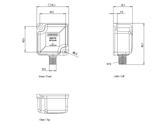 6GT2821-4AC10 SIMATIC RF200 Reader RF240R; RS422 interface (3964R); IP67 with integrated antenna. - Görsel 2