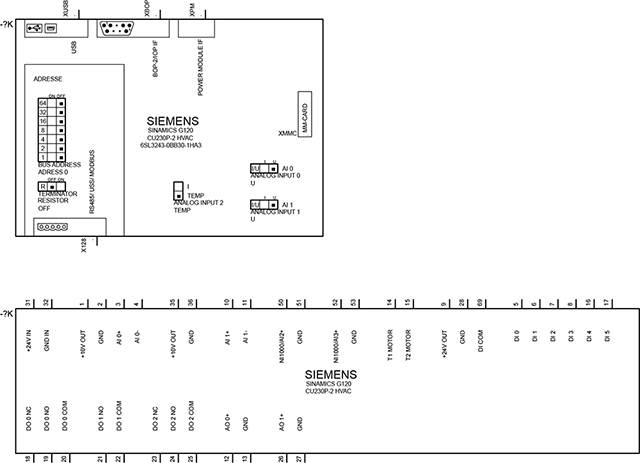 6SL3243-0BB30-1HA3 G120 CU230P-2 HVAC CU USS/MODBUS RTU/BACne - Görsel 2