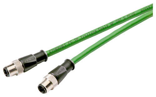 6XV1870-8AE30 Industrial Ethernet connecting Cable M12-180/M12-180, pre-assembled IE FC Trailing cable GP, with 2 M12 plugs (D-coded) length