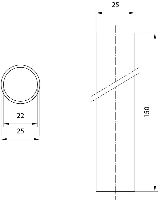 8WD4308-0EE 8WD BAĞLANTI ELEMANI, BORU (UZUNLUK 150 MM), 50 MM VE 70 MM'E UYUMLU - Görsel 2