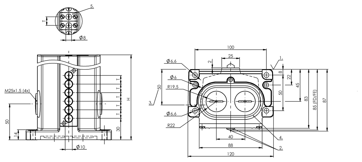 BNS00HH - BNS 819-D04-E12-100-55-FD-1043 (Karışık bağlantılar içeren çok konumlu kam sviçleri) - Görsel 2