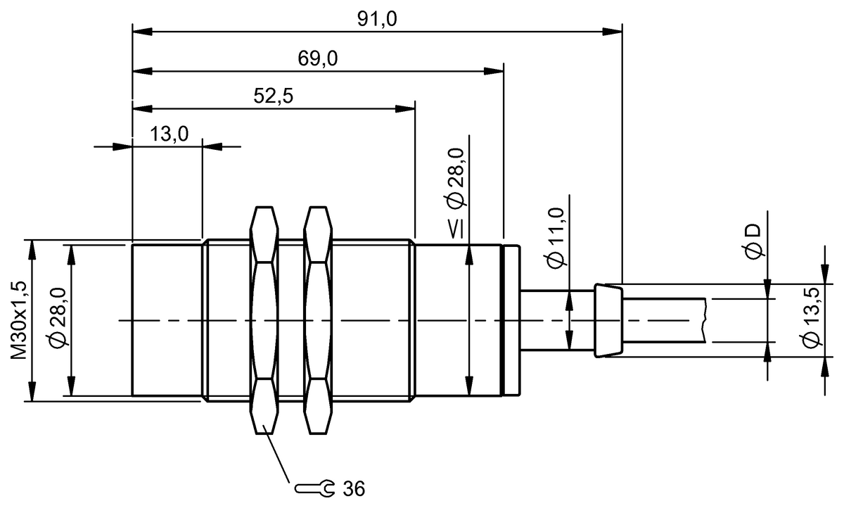 BES02HE - BES 516-125-SA1-05 (Yüksek sıcaklığa dayanıklı endüktif sensörler) - Görsel 2