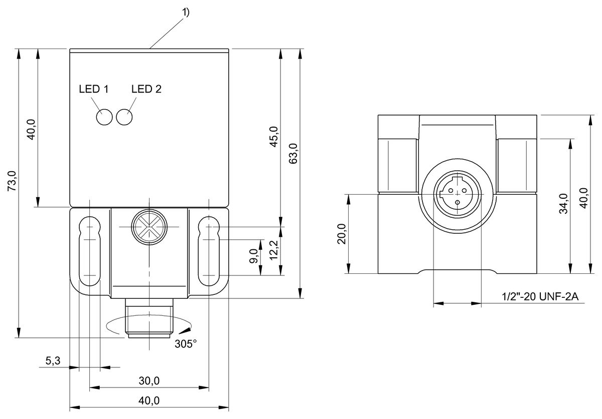 BES022C - BES Q40KEU-USU15B-S21G-W (Endüktif yakınlık anahtarları) - Görsel 2