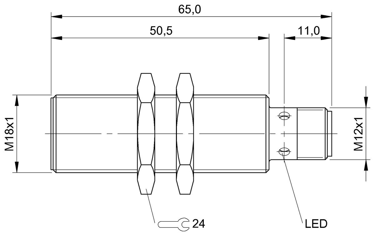 BES01R1 - BES M18EL-PSH50A-S04G (Endüktif Faktör 1 sensörler) - Görsel 2