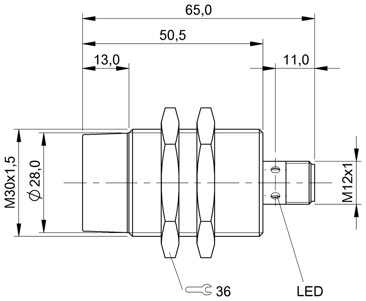 BES03MZ - BES M30ML-PSC20E-S04G-W01 (Endüktif Faktör 1 sensörler) - Görsel 2