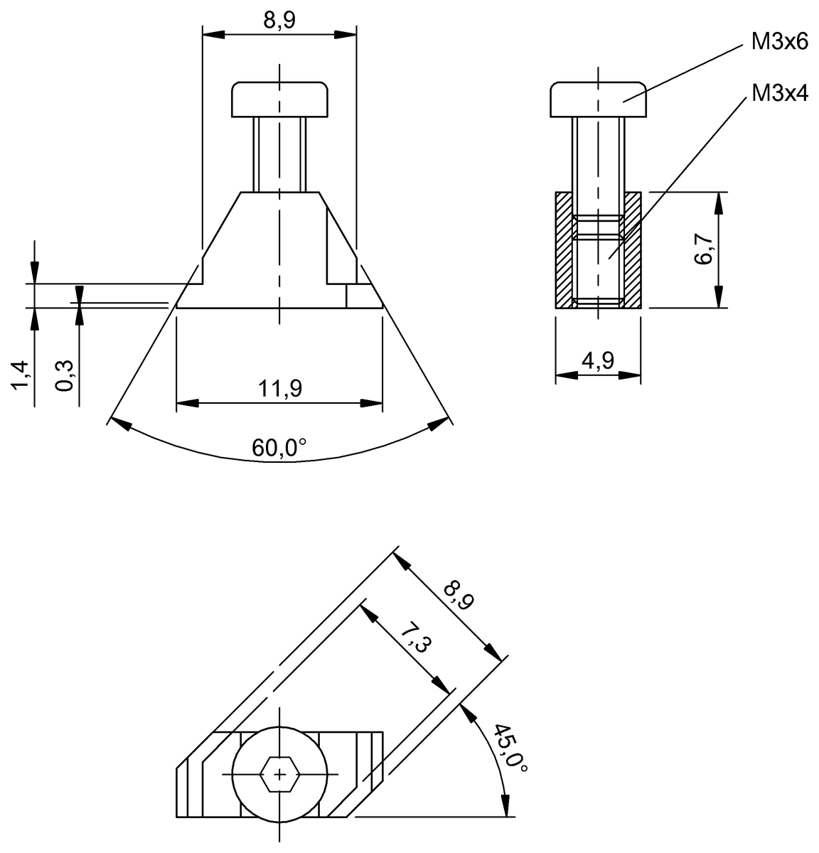 BAM00LR - BMF 305-HW-25 (Manyetik sensörler için montaj braketleri) - Görsel 2