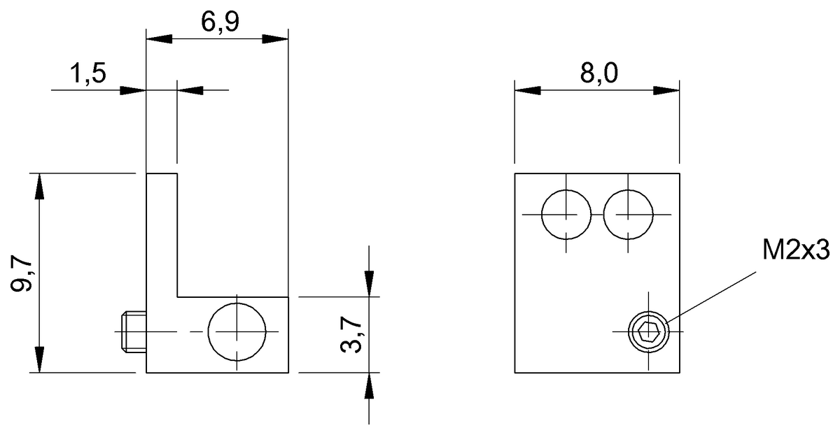 BAM00L8 - BMF 303-HW-60 (Manyetik sensörler için montaj braketleri) - Görsel 2