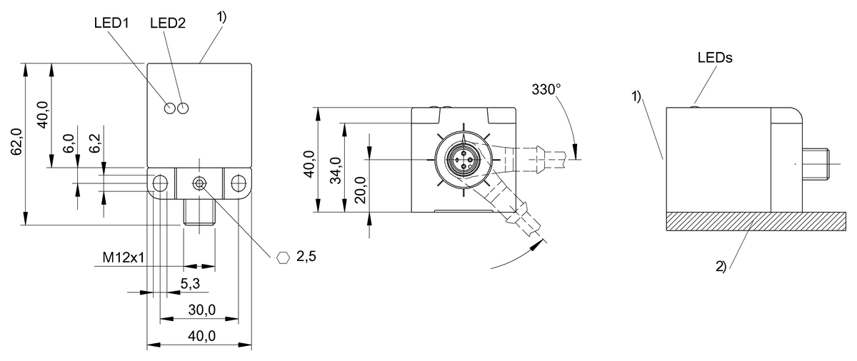 BES0222 - BES Q40KFU-PSC35Z-S04G-011 (Endüktif Faktör 1 sensörler) - Görsel 2