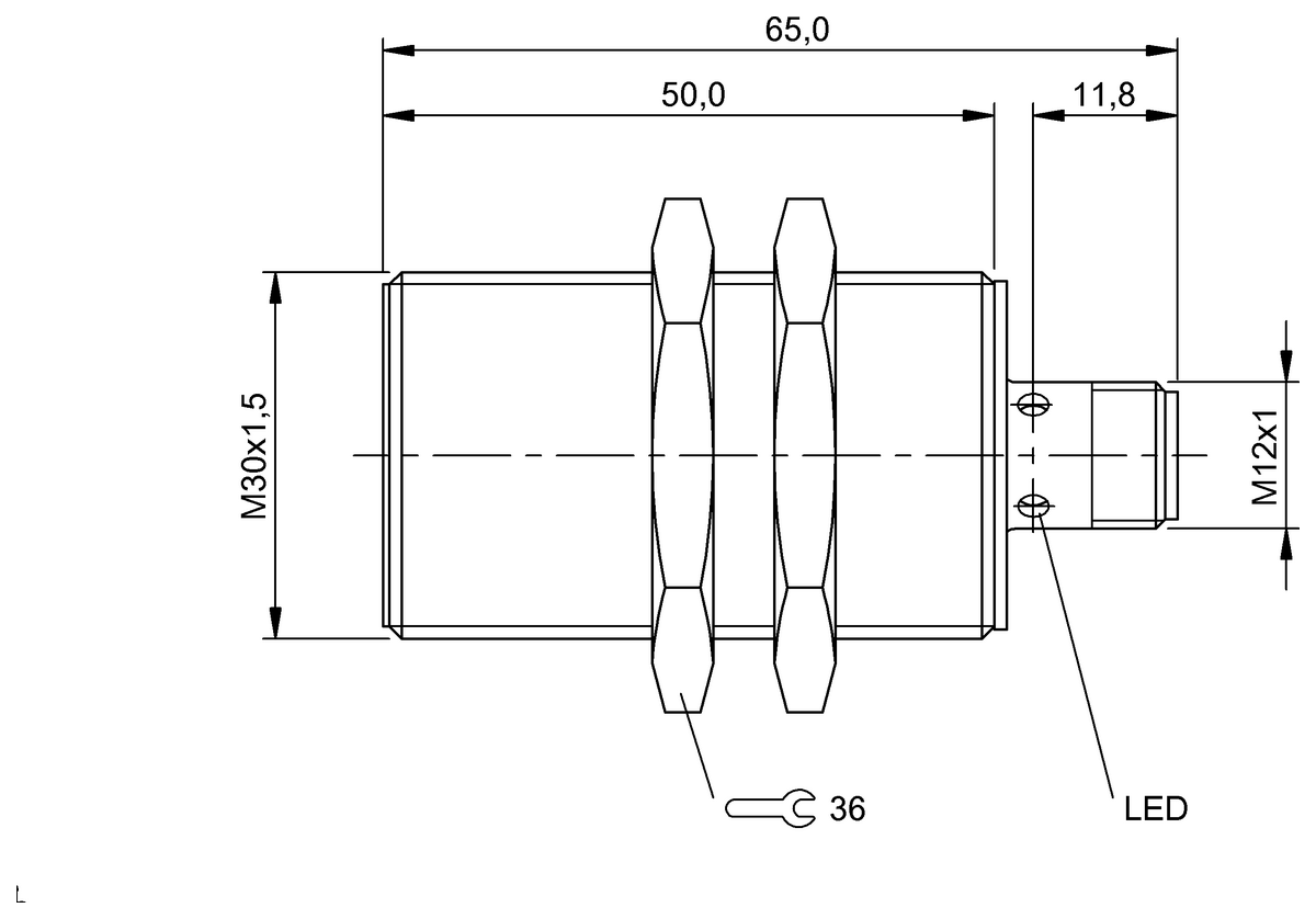 BES0454 - BES M30MI-PSC15A-S04G-W12 (Endüktif Faktör 1 sensörler) - Görsel 2