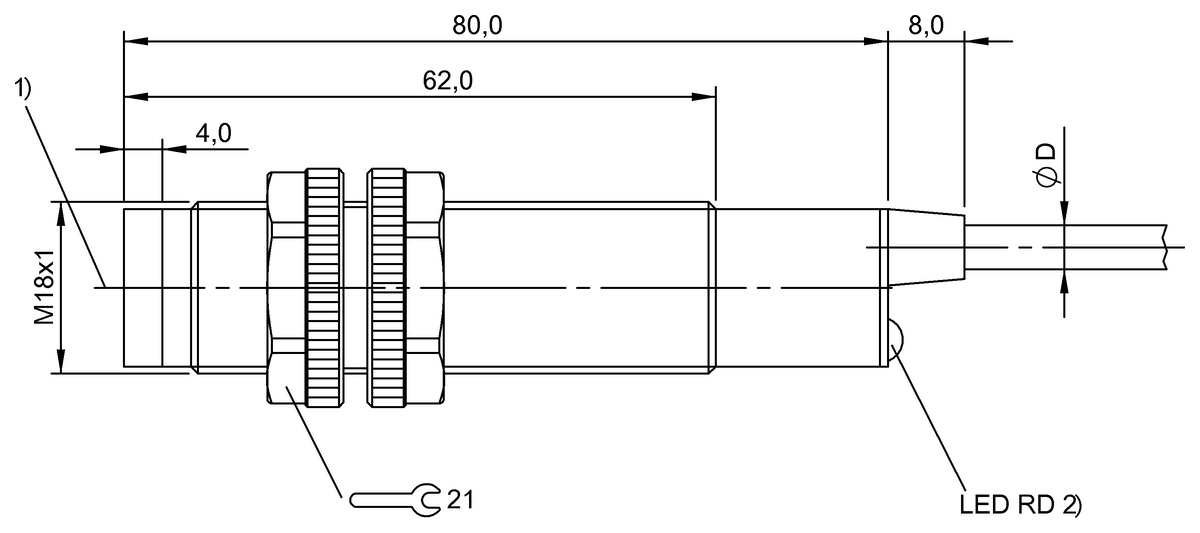 BOS0132 - BLE 18K-WS-7P-BO-L-03 (Karşılıklı tip sensörler) - Görsel 2