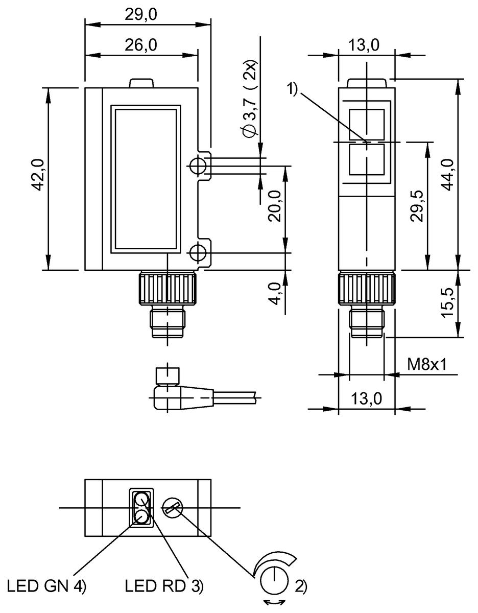 BOS00AZ - BLE 15K-R-F5-P-S75 (Karşılıklı tip sensörler) - Görsel 2